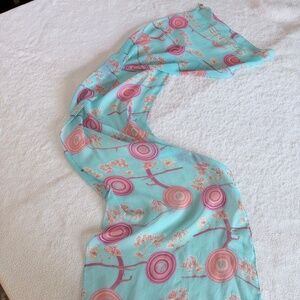 Chanel Silk Scarf – Light Blue Cherry Blossom